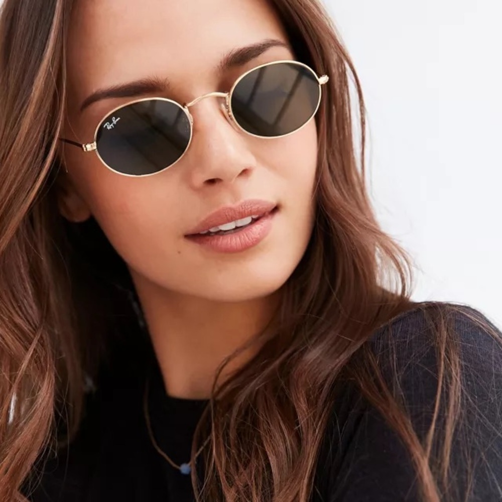 Ray-Ban Oval Women’s Sunglasses RB3547 51mm Arista Gold with Green (G-15) Lens - Picture 2 of 10